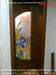 Деревянная дверь с художественным витражем ИРИСЫ, Ангарск, частная квартира, 2012 г.