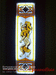 Декоративный витраж со львом в стенной нише с подсветкой (подсветка включена)